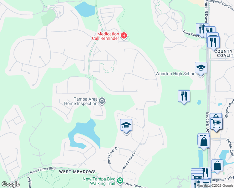 map of restaurants, bars, coffee shops, grocery stores, and more near 8541 Grand Alberato Road in Tampa