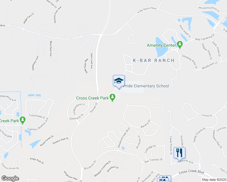 map of restaurants, bars, coffee shops, grocery stores, and more near Basset Creek Dr in Tampa
