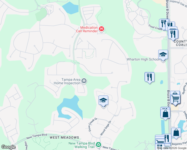 map of restaurants, bars, coffee shops, grocery stores, and more near 8541 Grand Alberato Road in Tampa