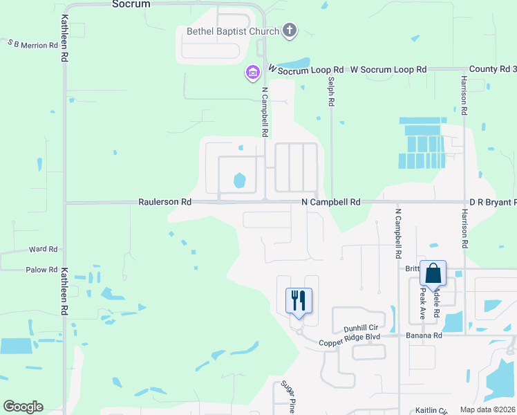 map of restaurants, bars, coffee shops, grocery stores, and more near 3204 Cherry Hill Circle North in Lakeland