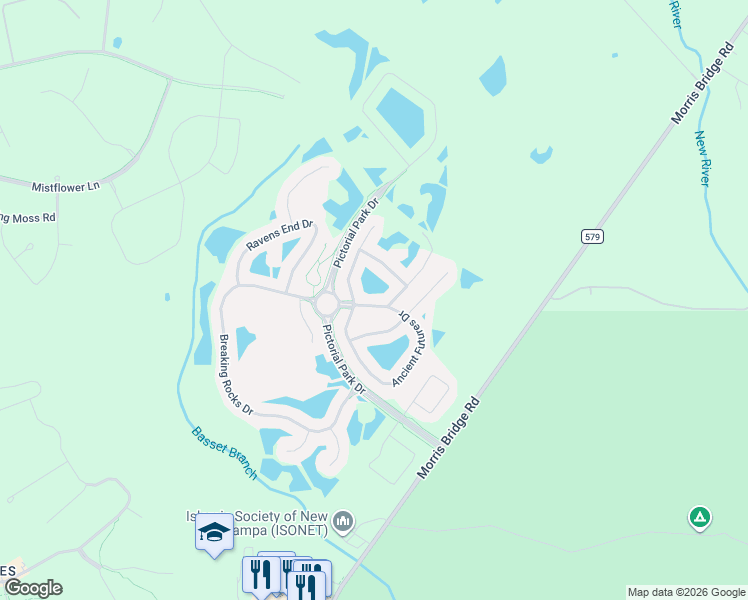 map of restaurants, bars, coffee shops, grocery stores, and more near 20110 Still Wind Drive in Tampa