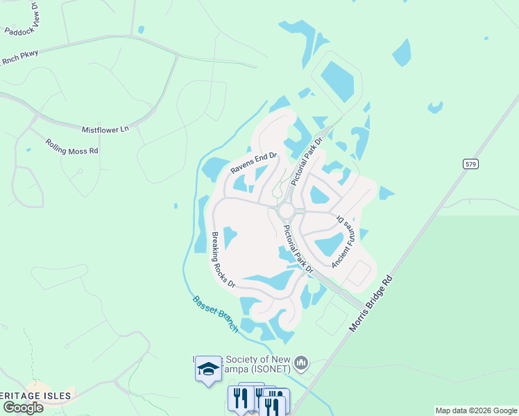 map of restaurants, bars, coffee shops, grocery stores, and more near 20116 Natures Hike Way in Tampa