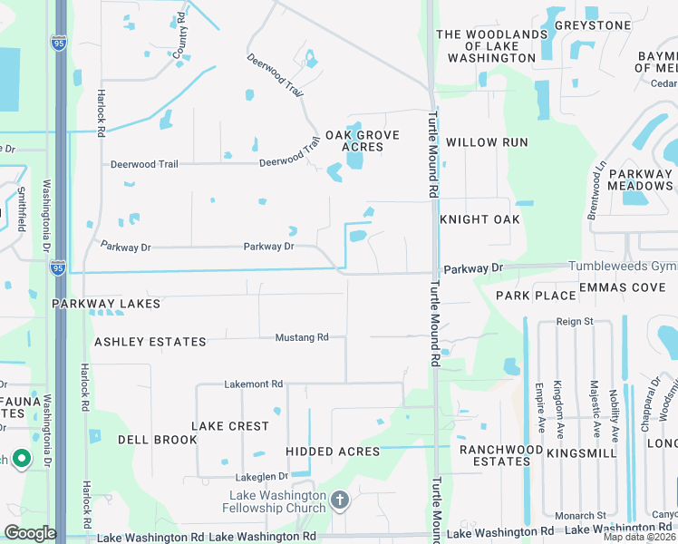map of restaurants, bars, coffee shops, grocery stores, and more near 4025 Parkway Drive in Melbourne