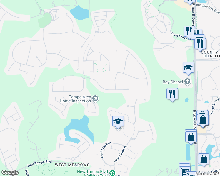 map of restaurants, bars, coffee shops, grocery stores, and more near 8540 Grand Alberato Road in Tampa