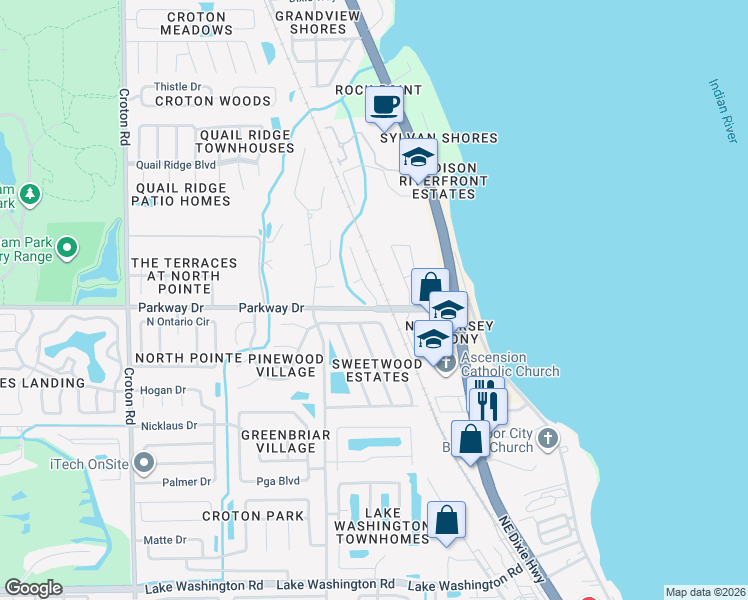 map of restaurants, bars, coffee shops, grocery stores, and more near 3140 Legendary Lane in Melbourne