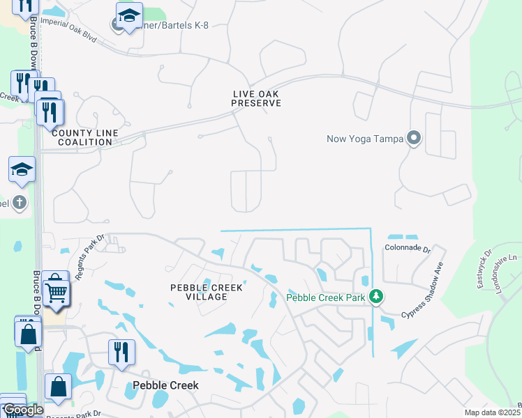 map of restaurants, bars, coffee shops, grocery stores, and more near 20009 Tamiami Avenue in Tampa
