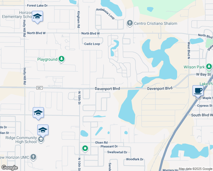 map of restaurants, bars, coffee shops, grocery stores, and more near 621 Lemon Street West in Davenport