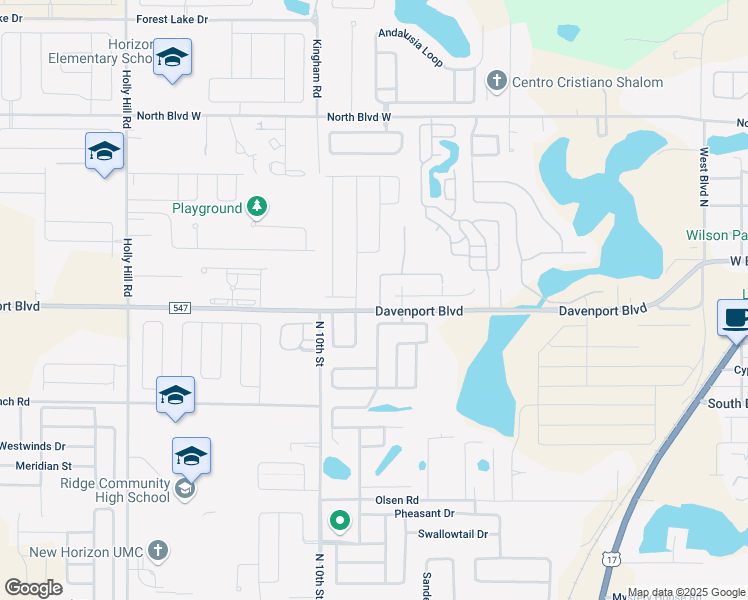 map of restaurants, bars, coffee shops, grocery stores, and more near 120 Captain Hook Way in Davenport