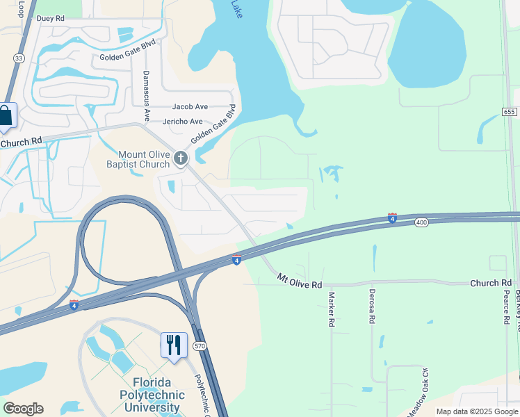 map of restaurants, bars, coffee shops, grocery stores, and more near 5634 Viburnum Court in Polk City
