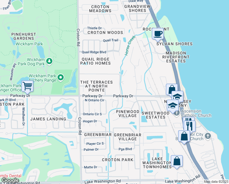 map of restaurants, bars, coffee shops, grocery stores, and more near 3174 Villa Espana Trail in Melbourne