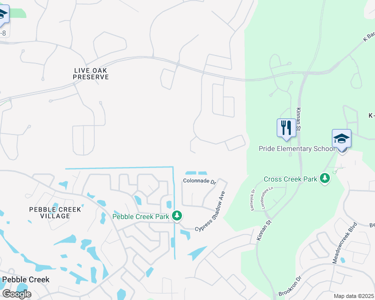 map of restaurants, bars, coffee shops, grocery stores, and more near 20014 Bright Oak Court in Tampa