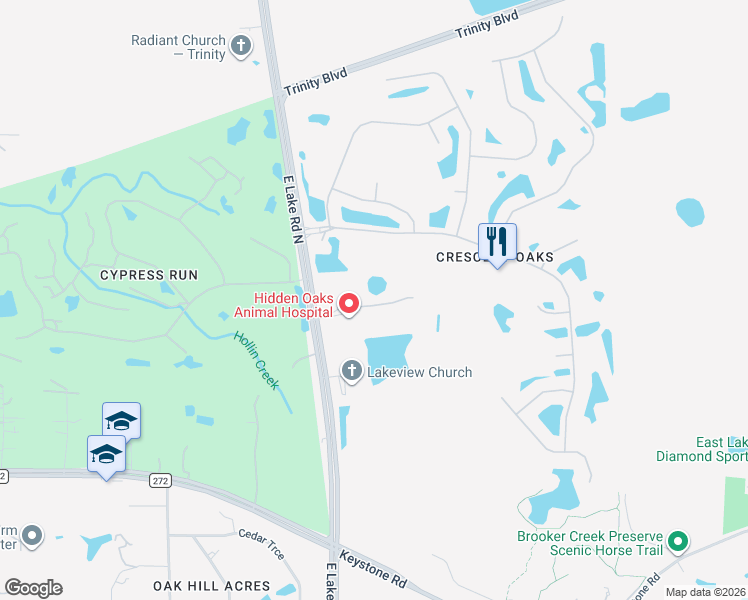 map of restaurants, bars, coffee shops, grocery stores, and more near 833 East Lake Road North in Tarpon Springs