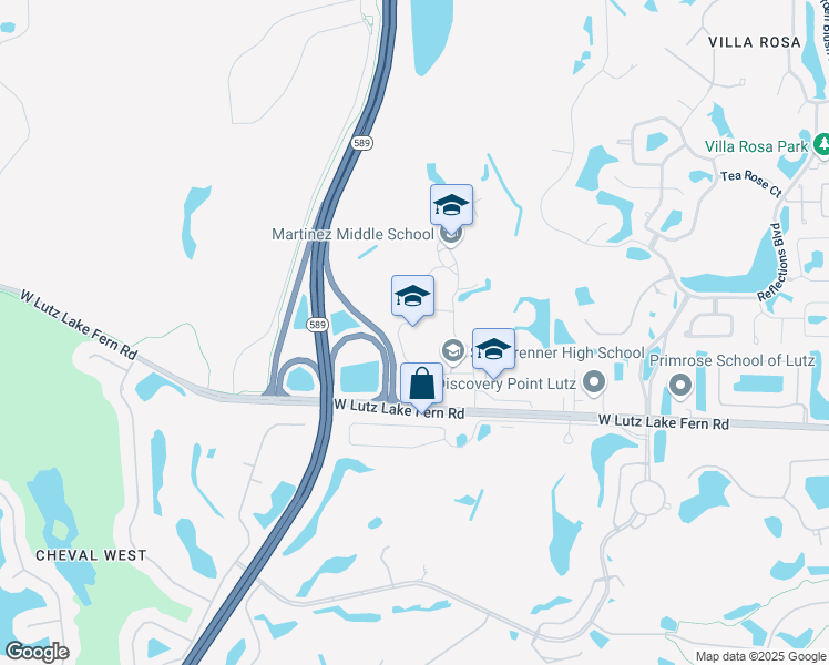 map of restaurants, bars, coffee shops, grocery stores, and more near 5575 West Lutz Lake Fern Road in Lutz