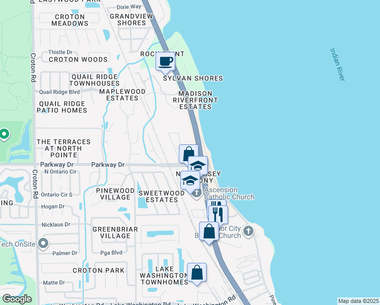 map of restaurants, bars, coffee shops, grocery stores, and more near 3150 North Harbor City Boulevard in Melbourne