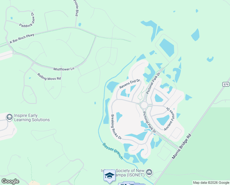 map of restaurants, bars, coffee shops, grocery stores, and more near 20210 Ravens End Drive in Tampa