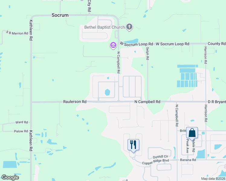 map of restaurants, bars, coffee shops, grocery stores, and more near 8886 Pebblebrooke Drive in Lakeland