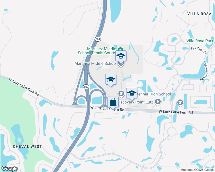 map of restaurants, bars, coffee shops, grocery stores, and more near 5609 West Lutz Lake Fern Road in Lutz