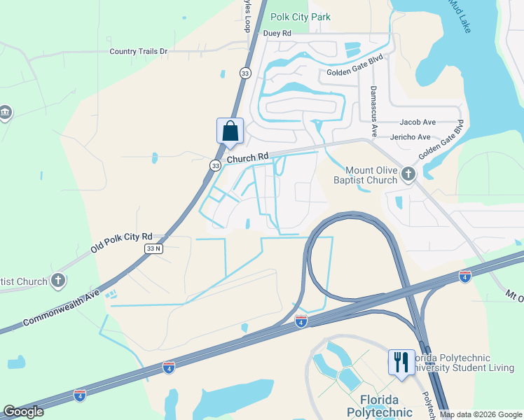 map of restaurants, bars, coffee shops, grocery stores, and more near 8827 Sunapee Loop in Polk City