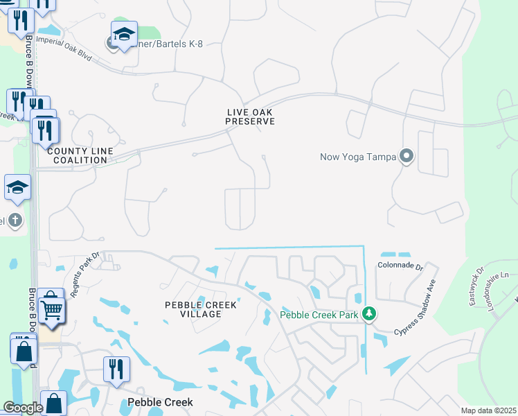map of restaurants, bars, coffee shops, grocery stores, and more near 20021 Tamiami Avenue in Tampa