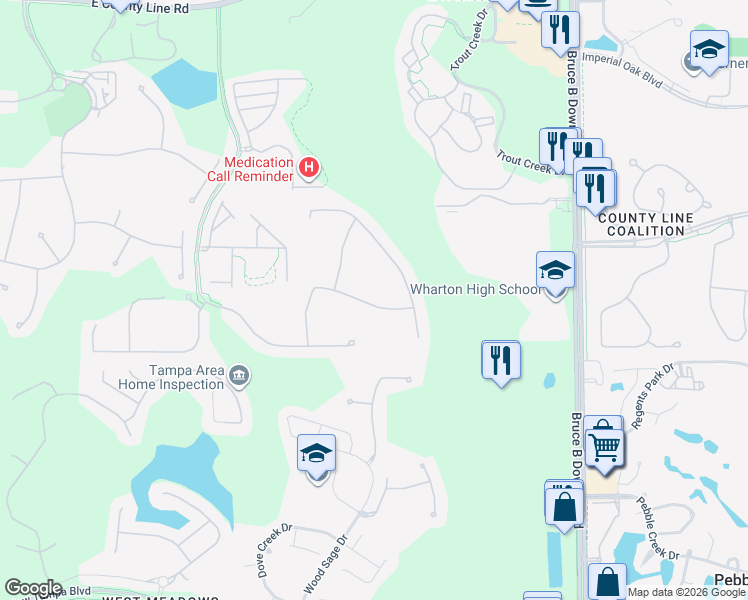 map of restaurants, bars, coffee shops, grocery stores, and more near 8718 Sorano Villa Drive in Tampa