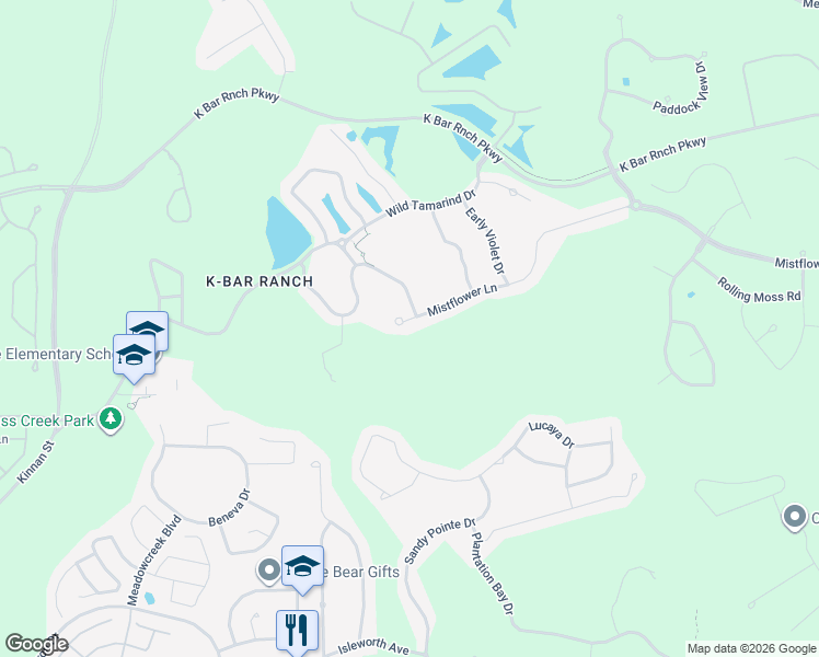 map of restaurants, bars, coffee shops, grocery stores, and more near 10505 Mistflower Lane in Tampa