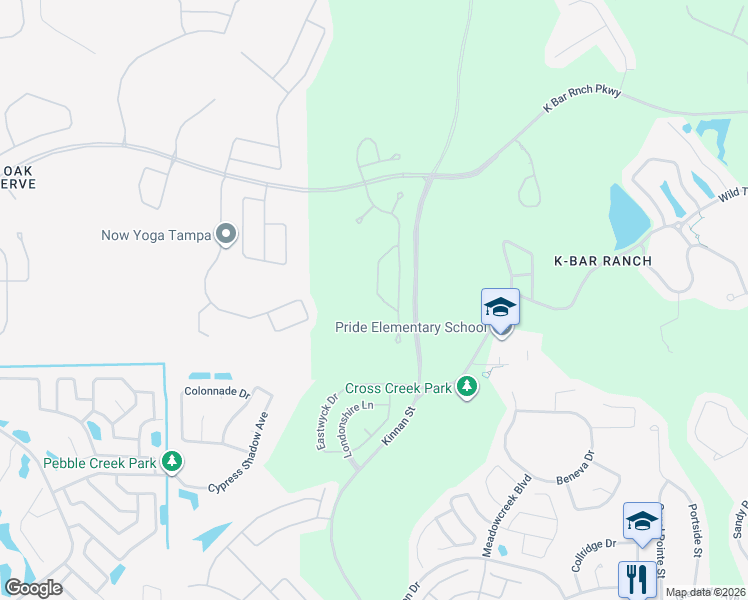 map of restaurants, bars, coffee shops, grocery stores, and more near 20014 Date Palm Way in Tampa