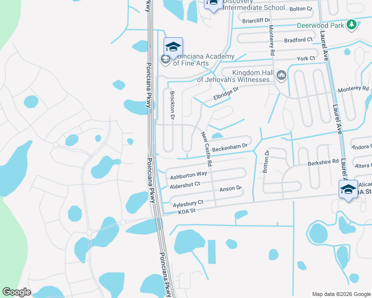 map of restaurants, bars, coffee shops, grocery stores, and more near 528 Bassett Drive in Kissimmee