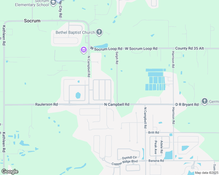 map of restaurants, bars, coffee shops, grocery stores, and more near 3038 Fort Socrum Village Boulevard in Lakeland