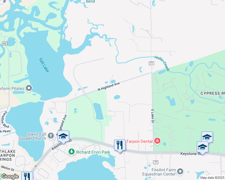 map of restaurants, bars, coffee shops, grocery stores, and more near 1969-2207 N Highland Ave in Tarpon Springs