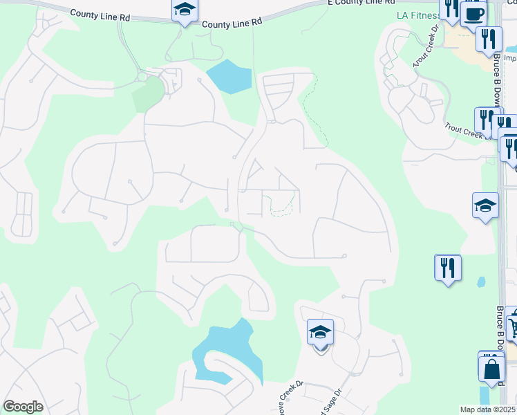 map of restaurants, bars, coffee shops, grocery stores, and more near 20112 Weeping Laurel Place in Tampa