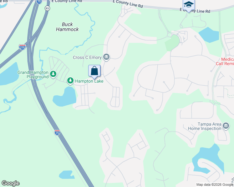 map of restaurants, bars, coffee shops, grocery stores, and more near 20019 Heritage Point Drive in Tampa