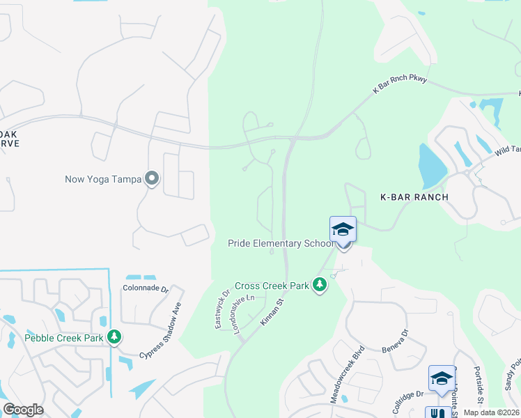 map of restaurants, bars, coffee shops, grocery stores, and more near 20025 Date Palm Way in Tampa