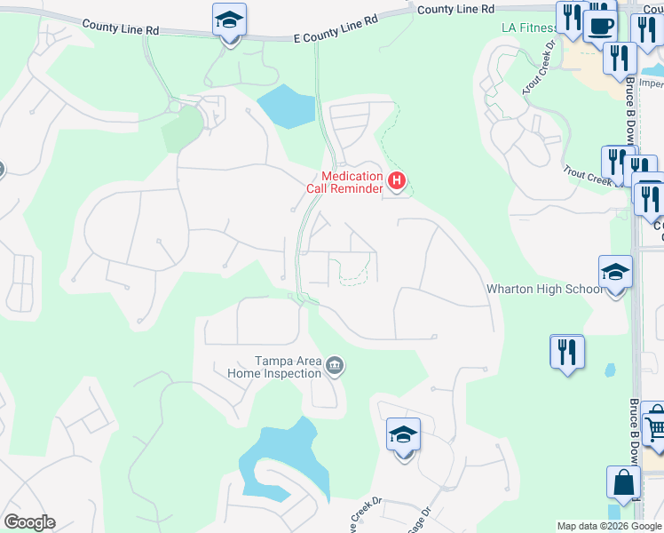 map of restaurants, bars, coffee shops, grocery stores, and more near 8522 Sandpiper Ridge Avenue in Tampa