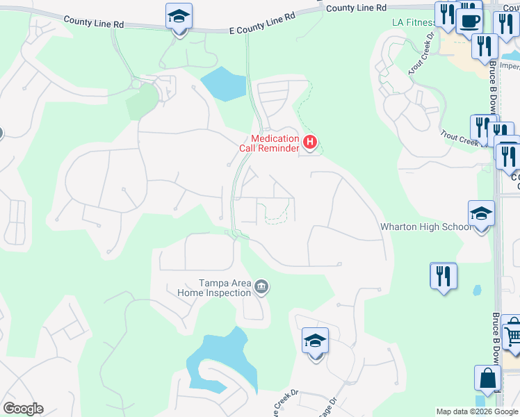 map of restaurants, bars, coffee shops, grocery stores, and more near 8522 Sandpiper Ridge Avenue in Tampa