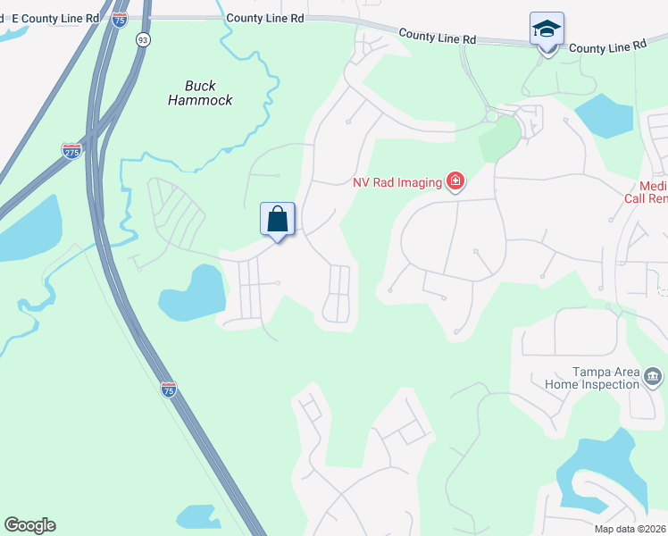 map of restaurants, bars, coffee shops, grocery stores, and more near 20006 Heritage Point Drive in Tampa