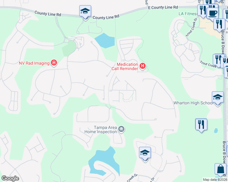 map of restaurants, bars, coffee shops, grocery stores, and more near 8505 Sandpiper Ridge Avenue in Tampa