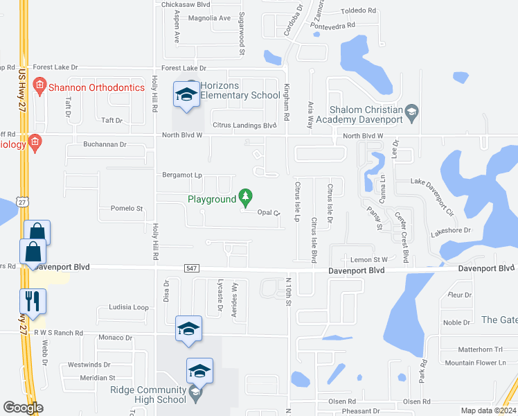 map of restaurants, bars, coffee shops, grocery stores, and more near 830 Opal Court in Davenport