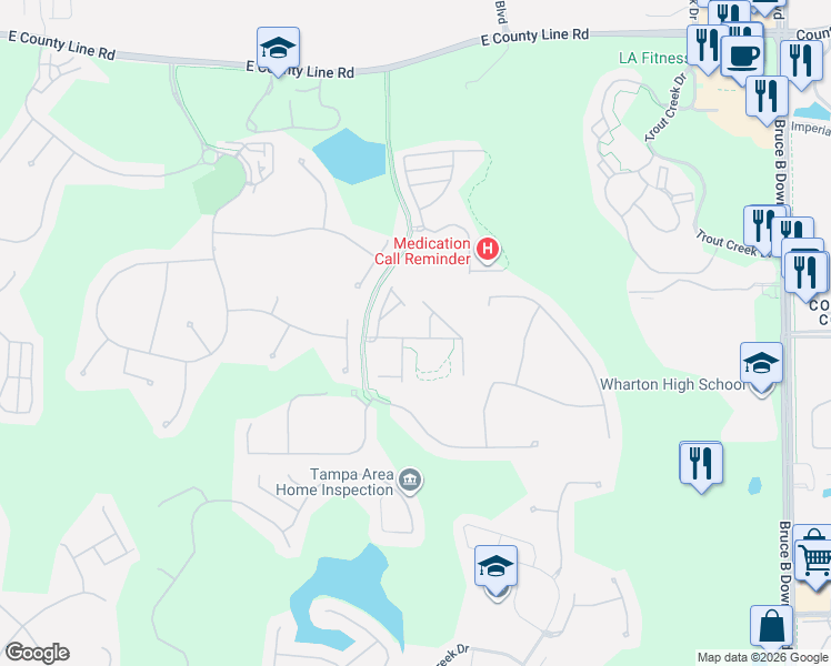 map of restaurants, bars, coffee shops, grocery stores, and more near 8522 Sandpiper Ridge Avenue in Tampa