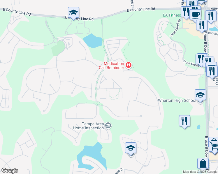 map of restaurants, bars, coffee shops, grocery stores, and more near 8522 Sandpiper Ridge Avenue in Tampa