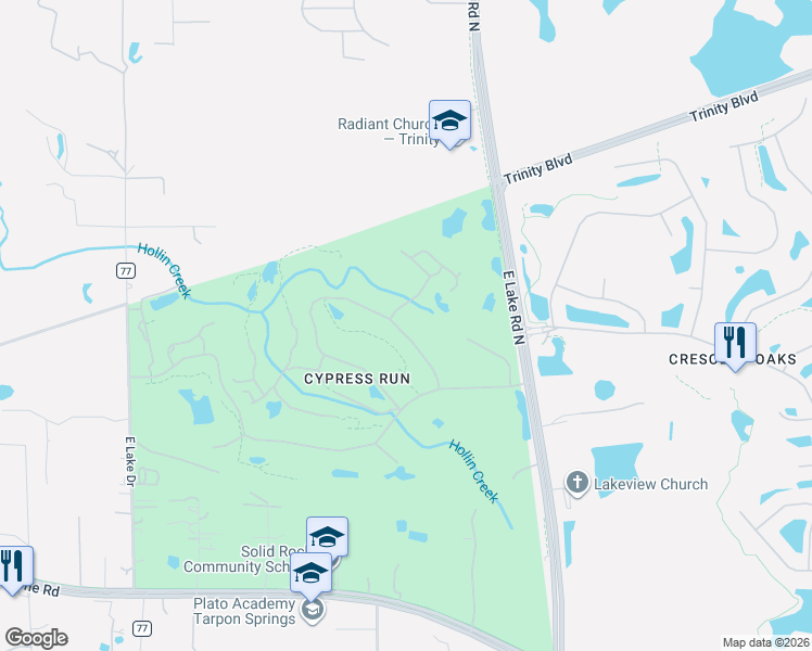 map of restaurants, bars, coffee shops, grocery stores, and more near 1008 Royal Birkdale Drive in Tarpon Springs