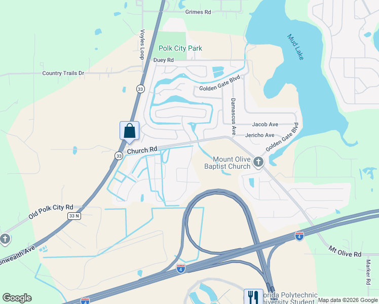 map of restaurants, bars, coffee shops, grocery stores, and more near 8751 Rindge Road in Polk City