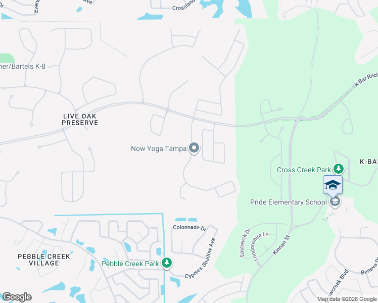 map of restaurants, bars, coffee shops, grocery stores, and more near 20127 Oakflower Avenue in Tampa
