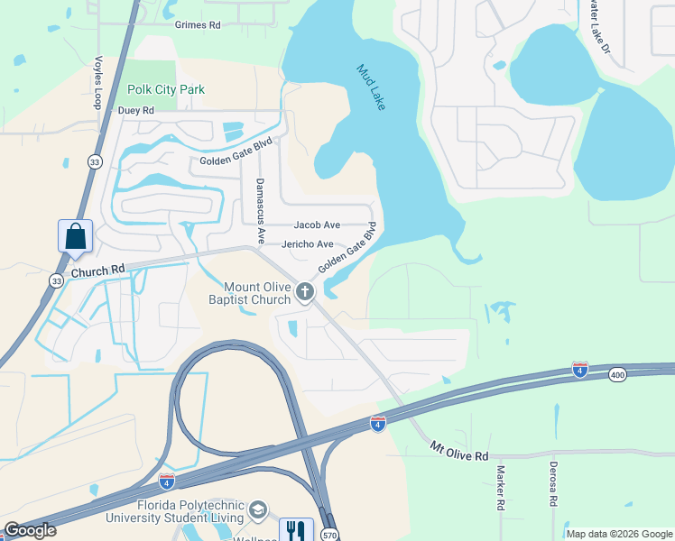 map of restaurants, bars, coffee shops, grocery stores, and more near 8931 Golden Gate Boulevard in Polk City