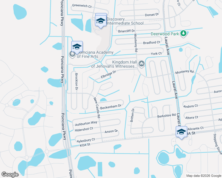 map of restaurants, bars, coffee shops, grocery stores, and more near 535 Viceroy Court in Kissimmee