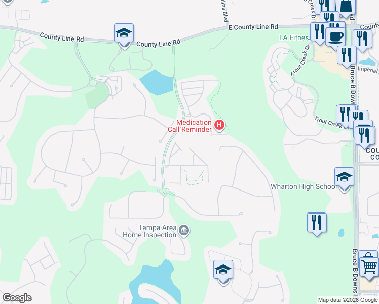 map of restaurants, bars, coffee shops, grocery stores, and more near 8510 Zapota Way in Tampa