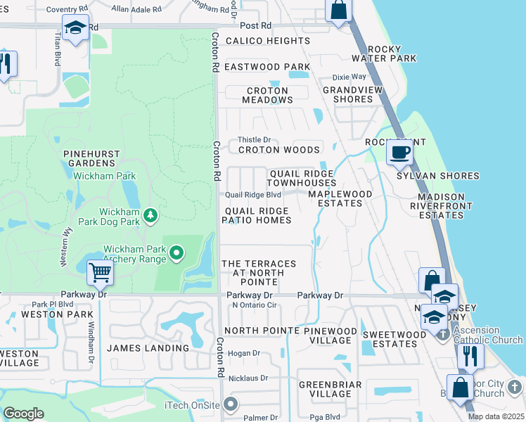 map of restaurants, bars, coffee shops, grocery stores, and more near 3471 Pheasant Court in Melbourne
