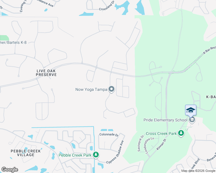 map of restaurants, bars, coffee shops, grocery stores, and more near 20145 Oakflower Avenue in Tampa