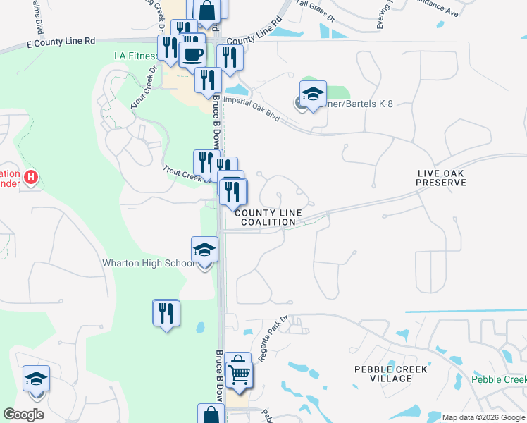 map of restaurants, bars, coffee shops, grocery stores, and more near 8931 Iron Oak Avenue in Tampa