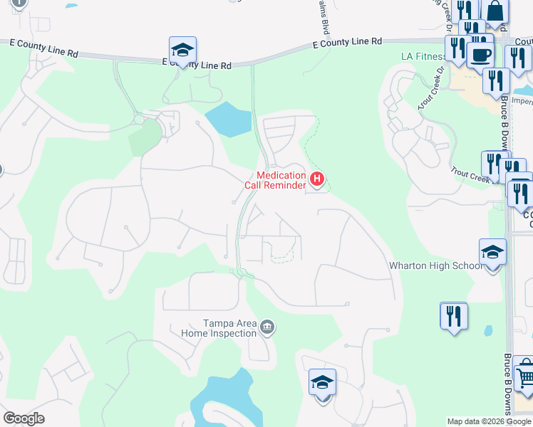 map of restaurants, bars, coffee shops, grocery stores, and more near 8510 Zapota Way in Tampa