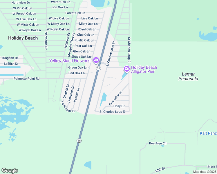 map of restaurants, bars, coffee shops, grocery stores, and more near 63 Lakeside Loop in Rockport